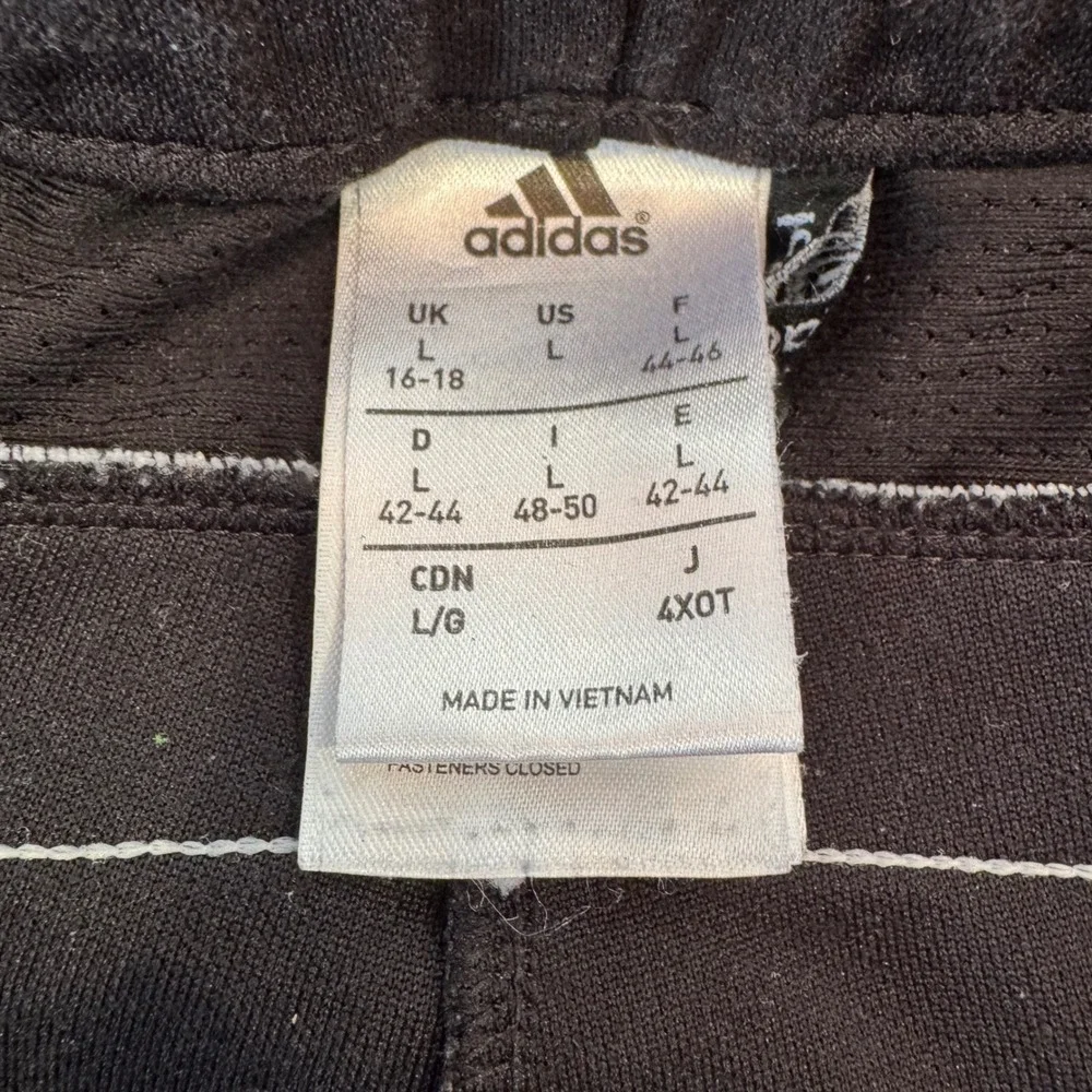 Kids Adidas Black Track Pants Athletic‎ Joggers Size L 16-18 Zip Pockets